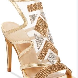 Thalia Sodi Regalo Embellished Heel Sandals Size 8